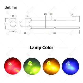 1000pcs 1.8 mm lămpi LED diode chip, Clar/ CULOARE len lumina margele, F1.8 led-uri care Emit diode WW/WR/G/B/Y/Sau/UV Iluminat lampa DIY