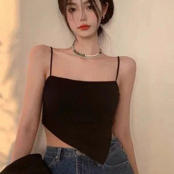 Camis Femei 5-culori Sexy Backless de Vară de Bază Neregulate Hotsweet Streetwear Populare All-meci Slim Stil coreean de Pe Umăr