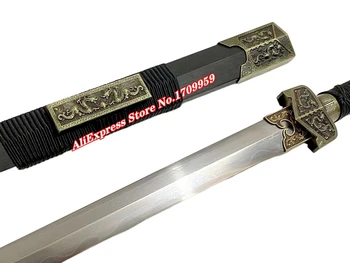 Dragon Sword Lut Temperat Pliat Damasc Lamă De Oțel Ascuțită China Dinastiei Han Sabie De Luptă Kung Fu Jian/WuShu/TaiChi Manual