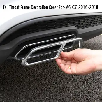 Coada de mașini Gât Rama Decor Capacul Ornamental Inoxidabil Țeavă de Eșapament Exterior Accesorii pentru A6 C7 2016-2018