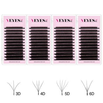 Veyes Inc Forma W Extensii de Gene Veyelash Automată Înflorire Floare 3D 4D 5D 6D Premade fanii Natural, Moale, Dens Individuale