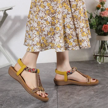 Femei Model Retro Banda Elastica Sandale-Rezistenta la Uzura, Non-Alunecare Pantofi Pentru Cumpărături Dating Usoare, Confortabile Pantofi Rece