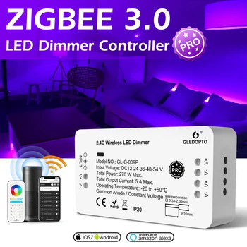 Zigbee3.0 LED Strip bandă Controller Reset Key Pro RGBCCT Dimmer Lucra cu Tuya de Viață Inteligentă SmartThings App Voce RF de la Distanță Comutator