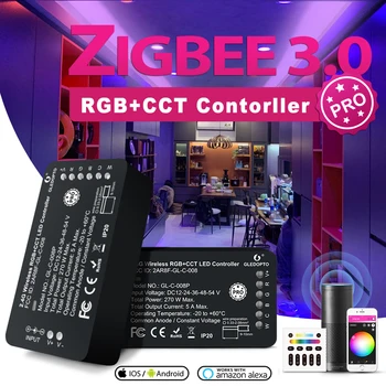 Zigbee3.0 LED Strip bandă Controller Reset Key Pro RGBCCT Dimmer Lucra cu Tuya de Viață Inteligentă SmartThings App Voce RF de la Distanță Comutator