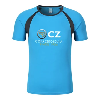 CZ Ceska Zbrojovka 2023 Bărbați Noua Moda Imprimate Tricou de Vara din Bumbac Raglan, Maneci Scurte Rotund Gat Streetwear partea de Sus de Îmbrăcăminte