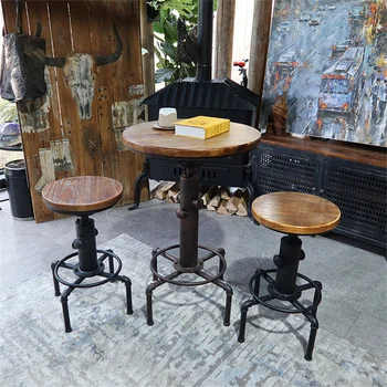 American stil mansardă, lift, bar scaun de agrement Colț de scaun de birou creativ stil industrial hidrant masă rotundă scaun