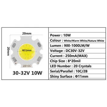 10buc o mulțime 250mA 3W 5W 7W LED COB 10W Bec Pe Bord diode led de Mare Putere cu LED-uri Lampa de Lumina Reflectoarelor corp de Iluminat Lampi DIY
