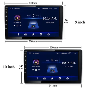 Wanqi 9/10 inch 4 nuclee Android 10 dvd auto player multimedia, radio, video Stereo sistem de navigație gps pentru universal unitate cap
