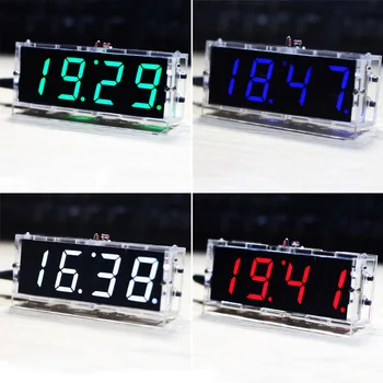 4 Cifre, LED-uri Digitale Ceas Modulul DIY Kit Lumina de Control Temperatura Data cu Display Transparent Caz Timer DIY Kit