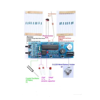 4 Cifre, LED-uri Digitale Ceas Modulul DIY Kit Lumina de Control Temperatura Data cu Display Transparent Caz Timer DIY Kit