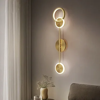 Modernă cu Led-uri Lampă de perete Nordic acrilice cupru interior creativ Sconces perete restaurant scări, dormitor, noptiera perete corpuri de iluminat