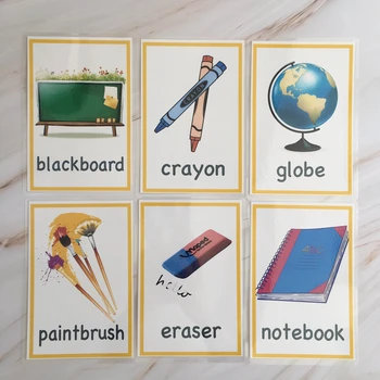 91Pcs/Set Sport/Papetarie/Legume/Îmbrăcăminte Montessori Educativos Copii de Învățare limba engleză Cartonașe Copilul de cărți Educaționale