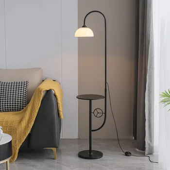 Nordic Led-uri Lampa de Podea Fier de Marmură în Picioare Lampa cu Runda de Masă de Ceai Art Deco Lămpi de Podea Camera de zi Canapea de Colț Etaj Lumini