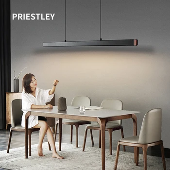LED-uri Moderne Pandantiv Lampă Agățat Candelabru Pentru Masa Restaurant, Bar Simplă Fâșie Lungă de Lumină fără Trepte de Reglaj Pandantiv